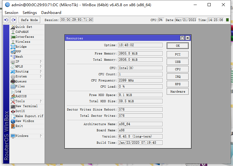 MikroTik RouterOS 6.45.8 L6授权 64位 支持4G内存 可升级 永久使用