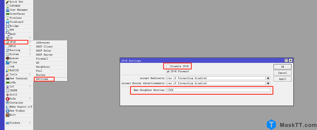 RouterOS IPV6设置 Ros能较好支持IPV6 以SLAAC方式来配置IPV6