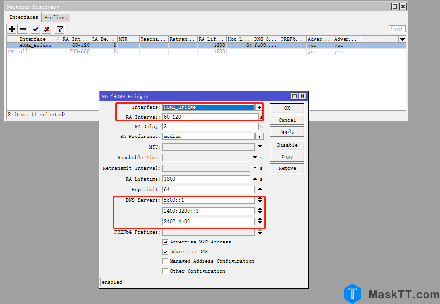 RouterOS IPV6设置 Ros能较好支持IPV6 以SLAAC方式来配置IPV6