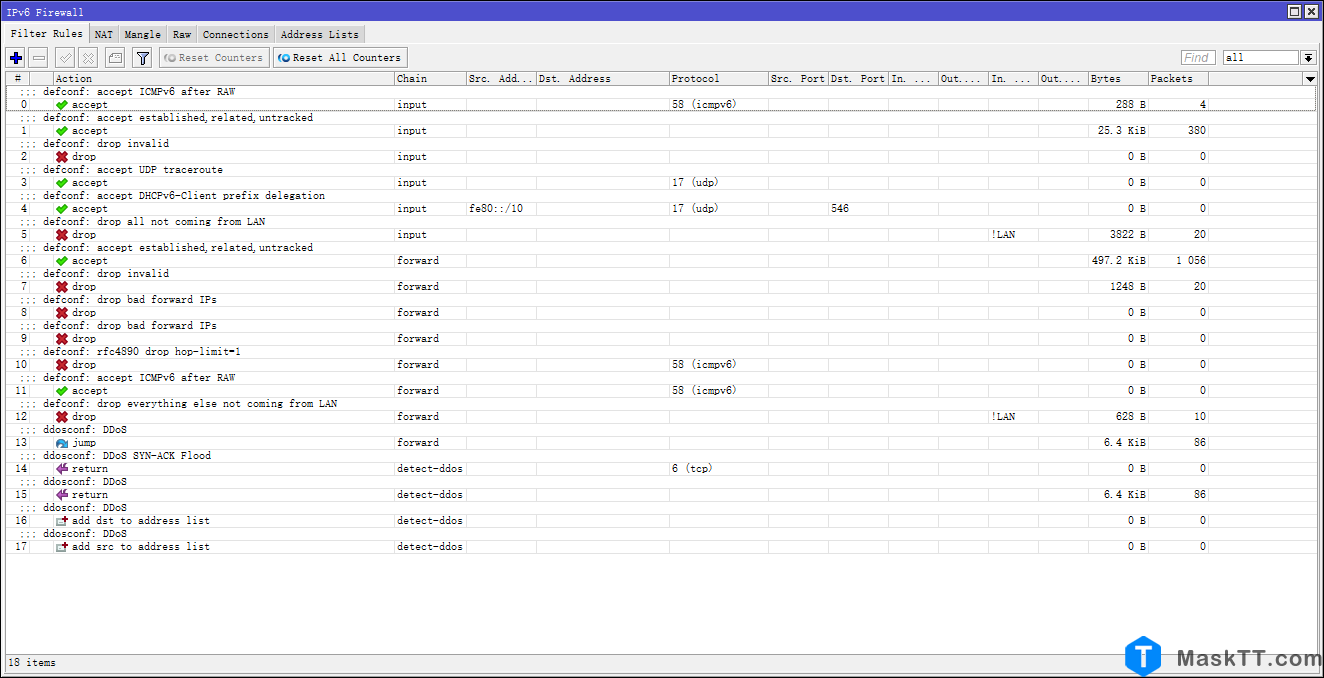 RouterOS IPV6设置 Ros能较好支持IPV6 以SLAAC方式来配置IPV6