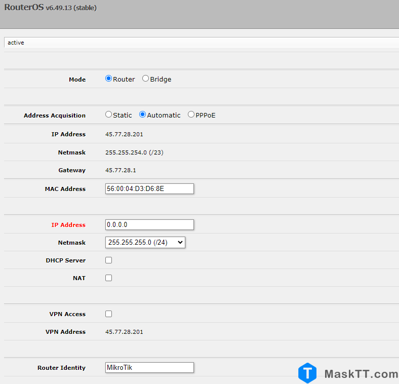 MikroTik云托管路由器,在Vultr VPS上安装MikroTik RouerOS